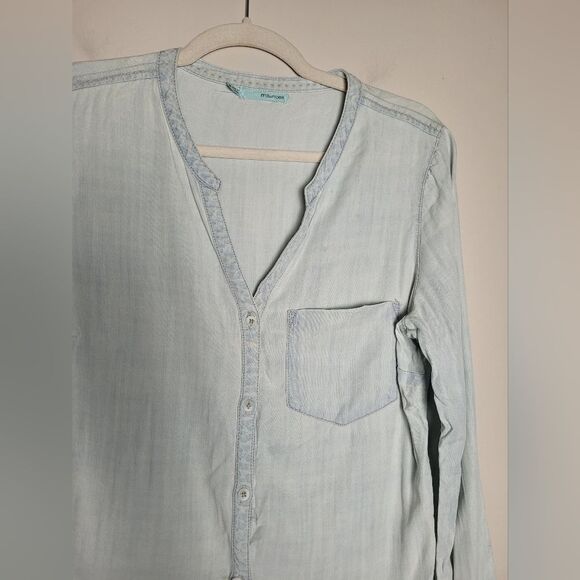 Women's Country Button Down Shirt Western Rodeo Cowgirl Farm Lace Denim Medium - Picture 8 of 11